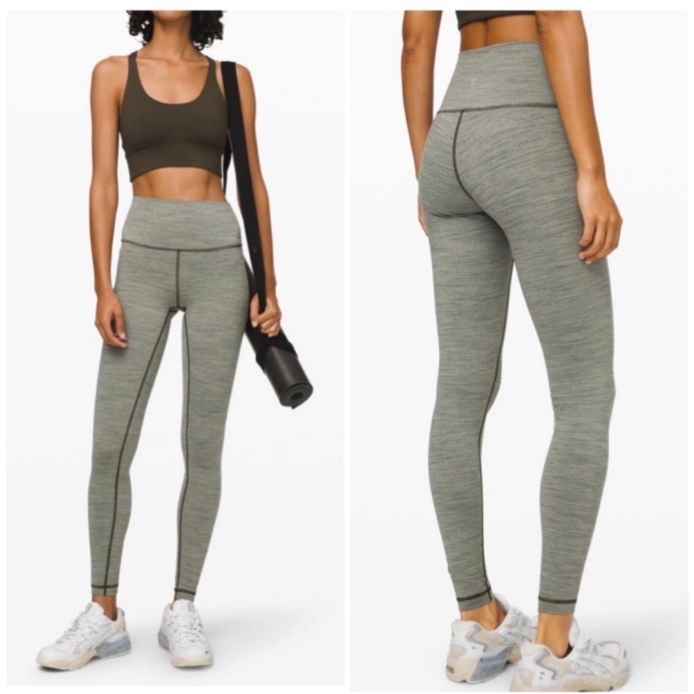 Lululemon Wunder Under High-Rise Tight 25" Space Sage Dark Olive size 6